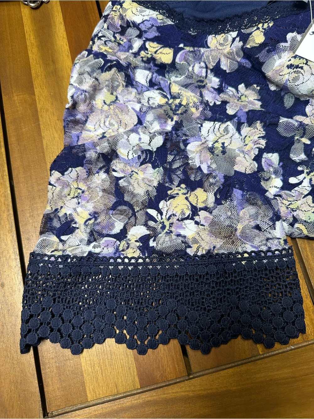 NWT Rabbit Rabbit Rabbit Navy Floral Lace-Trim Dress - Picture 6 of 6